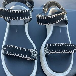 Dolce Vita Black Sandals with White Accents